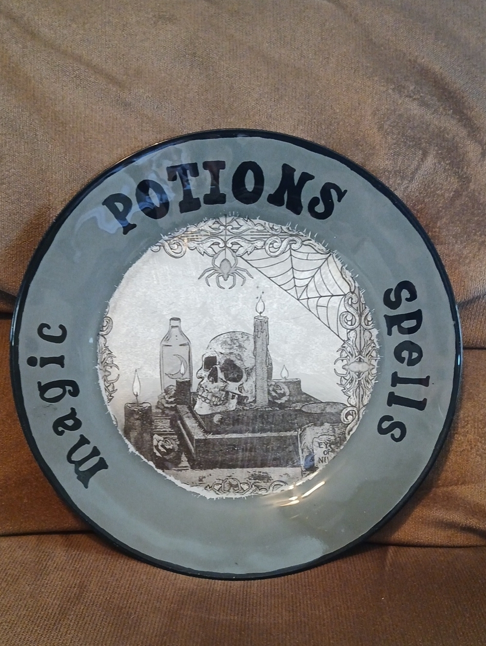 Gray 'Potions Spells' Decorative Plate - Magic Accent